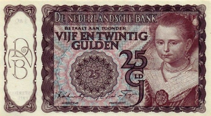 НИДЕРЛАНДЫ 25 ГУЛЬДЕНОВ (11.04.1944) 1