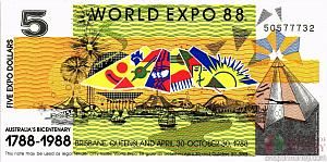 АВСТРАЛИЯ 5 ЭКСПО ДОЛЛАРА 1