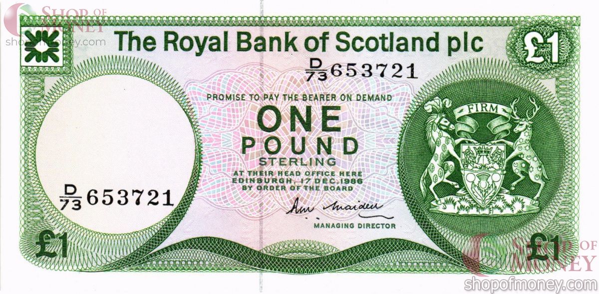 ШОТЛАНДИЯ 1 ФУНТ (17.12.1986) 1