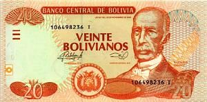 БОЛИВИЯ 20 БОЛИВИАНО 1