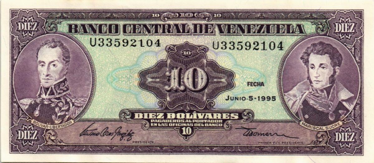 ВЕНЕСУЭЛА 10 БОЛИВАР 1